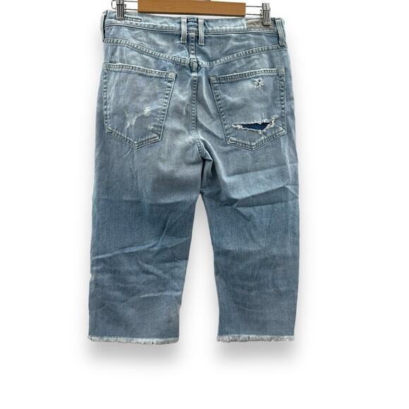 AGOLDE Dakota Distressed Relaxed Boyfriend Capri Relaxed Skater Shorts Sz 28 - Picture 5 of 12